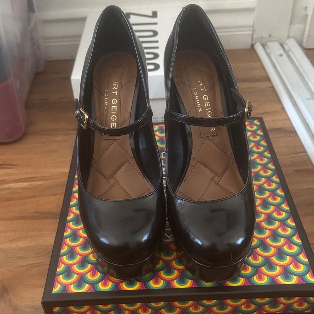 Kurt Geiger Black Platform Mary Janes